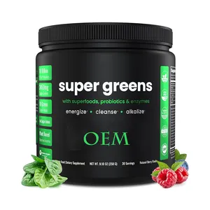 Superfood yeşiller bitki tozu 20 + organik sebze buğday çim Spirulina chlochloantioksidan sindirim enzim probiyotik karışımları