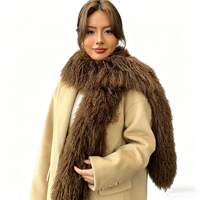 Écharpes populaires pour femmes en fourrure de Mongolie véritable, épaisses, chaudes, longues, en fourrure de Tibet authentique, moelleuses et luxueuses