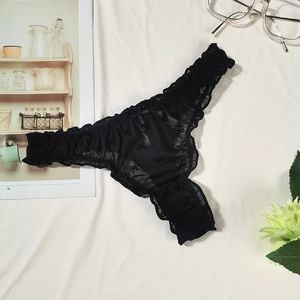 Sous-vêtements pour femmes, dentelle à volants, maille transparente, string sexy, vêtements de mode pour femmes - Product Image 4