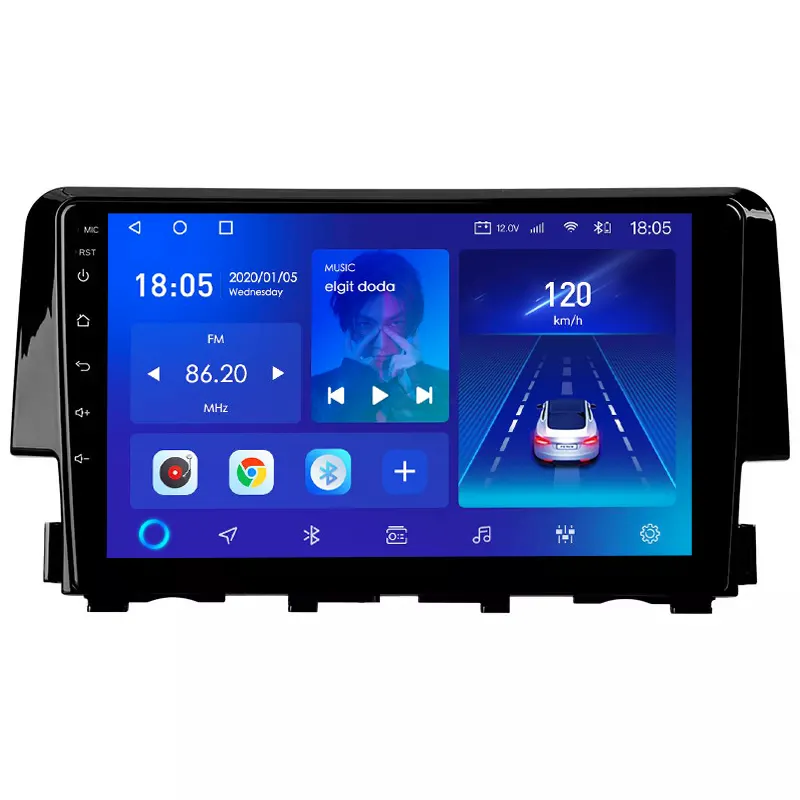 เครื่องเล่นมัลติมีเดียวิทยุรถยนต์สำหรับ Honda Civic 10,ANDROID12-2015ระบบนำทางวิดีโอสเตอริโอ GPS แอนดรอยด์ No 2020 Dvd 2 Din ปี2din