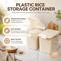 Modest Nordic Style Kitchen Plastic Rice Storage Container Home Use Large 20-Pound Sealed Insect-Proof Moisture-Proof Box