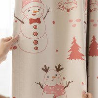 Rideaux occultants à œillets imprimés bonhomme de neige mignon pour chambre d'enfant, draperie thermique pour fenêtre de chambre de bébé, décoration de Noël