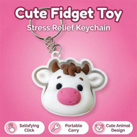 Nouveautés : Porte-clés anti-stress à clic en forme de vache mignonne imprimée en 3D, jouet de décompression pour enfants et adultes