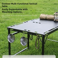 Grande table de camping pliante d'extérieur en acier au carbone, légère, tactique, multi-usages, pour pique-nique et mobilier d'extérieur