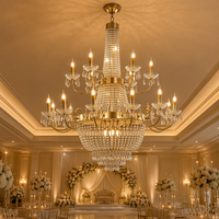 Lustre en cristal de fer électroplaqué, luminaire suspendu pour mariage, lampe à suspension en acrylique pour la décoration de hall d'hôtel et de scène
