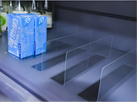 Diviseur d'étagère magnétique en forme de L avec cloison transparente en PVC/acrylique pour organiser les marchandises en magasin de détail de petite taille