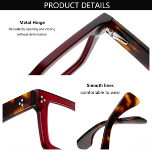 Lentes Anti-Radiación con Protección UV, Diseño de Lujo, Montura Completa, Unisex, Modernas, Montura Cuadrada, Gafas de Sol de Acetato - Product Image 4