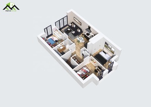 ชุดบ้านสำเร็จรูปโครงเหล็กเบาสมัยใหม่สำหรับอยู่อาศัย - Product Image 6