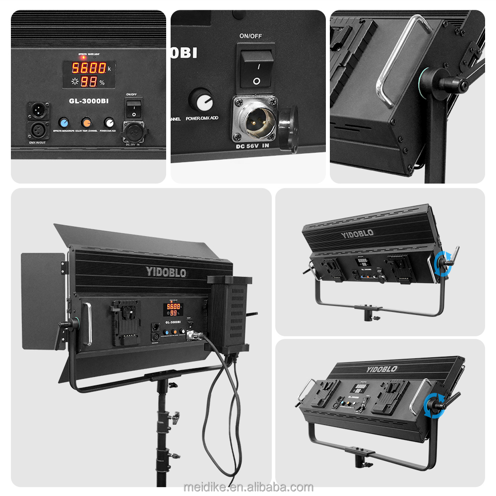 yidoblo GL-3000bi 300W bi color 3200k-5600k film shooting light 300w soft light photographic light