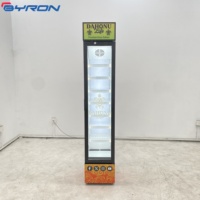 Prix de gros Porte en verre unique Vitrine de boissons froides Réfrigérateur commercial mince Refroidisseur vertical