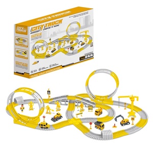 Vente chaude bricolage Flexible piste jeu ensemble 366 pièces en plastique Construction ingénierie électrique pistes de course jouets pour garçons - Product Image 1