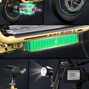 Scooter Plegable de 500W para Adultos, Carga de 116 kg, Motor de 48V, Batería de Litio Inteligente, Dos Ruedas, Equilibrio Electrónico, M5 M5 M5 ELIT - Product Image 6