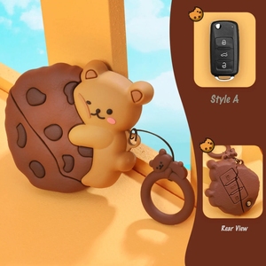 เคสป้องกันซิลิโคนน่ารักสำหรับ VW Jetta <span class=keywords><strong>GTI</strong></span> Passat Golf Tiguan ลายหมีออกแบบกุญแจสำหรับอุปกรณ์เสริมกุญแจรถ - Product Image 1