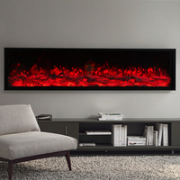 Cheminée électrique murale encastrée à LED sans conduit, 100 cm, pour décoration intérieure de luxe, effet flamme, vente chaude