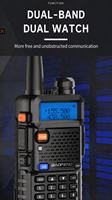 En stock, vente en gros, talkie-walkie Baofeng UV-5R double bande, radio bidirectionnelle portable, interphone longue portée pour les équipes de sécurité
