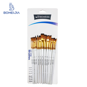 BOMEIJIA Lot de 13 pinceaux en nylon de différentes formes avec manche en bois pour artiste débutant - Product Image 1