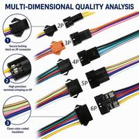 Conjunto de Cables Electrónicos de Cobre Personalizados con Aislamiento de Nylon/PBT para Electrodomésticos, Conectores Adaptadores de 2P-6P