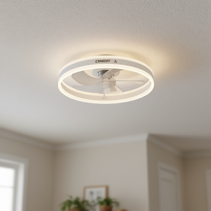 OINGE <b>LED</b> Ceiling Fan With <b>Lights</b> 32 48 Inches DC Motor Remote <b>Control</b> Flush Mount Modern Design Living Room - Product Image 2