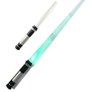 Grosir efek suara lightsaber plastik 7 warna berubah mainan nyala led kedip pedang cahaya tongkat