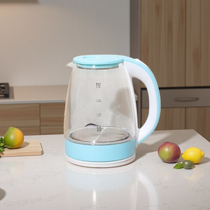 Hervidor de Agua Eléctrico de Vidrio 1.7L con Enchufe Europeo, Apagado Automático, Base de Acero Inoxidable, Cuerpo Transparente, Visibilidad del Ebullición, Para Hogar y Fábrica - Product Image 1