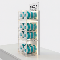 Présentoir de comptoir personnalisé en acrylique à 4 niveaux pour sachets de nicotine, idéal pour la vente de Snus et les boutiques de tabac