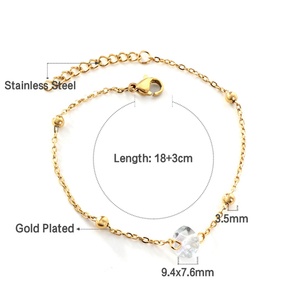 Dijes de Acero Inoxidable con Baño de Oro de 18K para la Creación de Pulseras DIY, Pulsera Italiana con Dijes, Pulsera de Cristal para Mujer - Product Image 3
