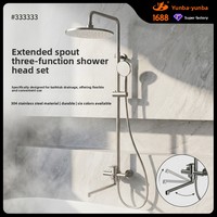 Ensemble de douche moderne et simple en acier inoxydable, avec douchette et pomme de douche ronde, système de douche complet pour salle de bain