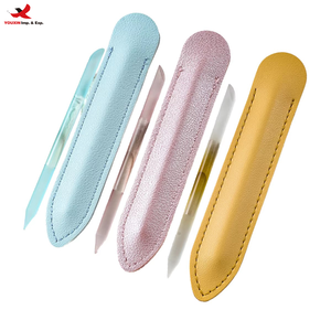 High Quality Mini <b>Nail</b> <b>File</b> Dual Ended Glass Etched Surface Cuticle Pusher Double-Sided Manicure Stick GZ RTS Bulk Mixed Order - Product Image 1