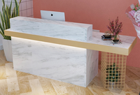 Bureau de réception en forme de L de luxe blanc rose vif de conception italienne moderne pour hôtel, école, hôpital et magasins de détail