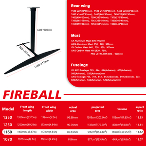 Hydrofoil de Carbono Next Level Fireball 1160, Alto Rendimiento, Deslizamiento Rápido, Control Responsivo, Bomba de Alto Rendimiento para Riders de Foil AXIS - Product Image 2