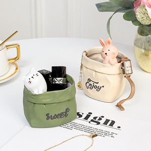 กระถางดอกไม้กระดาษสร้างสรรค์ ที่ใส่ปากกา ทรงกลม ทำจากเรซิ่น ลายสัตว์ สำหรับใช้บนโต๊ะทำงาน ออฟฟิศ โรงเรียน - Product Image 3