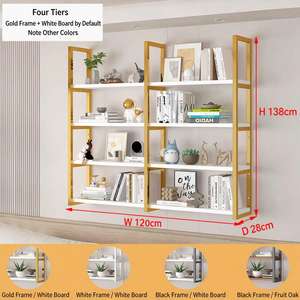 Floating <b>Wall</b> <b>Shelf</b>, Metal Frame Open Display <b>Shelf</b>, Multi-Tier <b>Wall</b> Mounted Storage Rack for Makeup, Nail Polish, Beauty Salon - Product Image 6