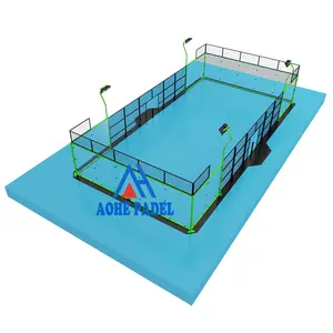 Interior Panorâmica Padel Tennis Court Fornecedor Artificial Grass Personalizado removível Padel Tennis Court