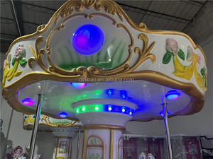 Beaux jeux à pièces enfants carouse 6 chevaux ride merry go round pour parc d'attractions - Product Image 5