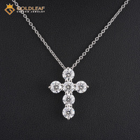 Pendentif en diamant Moissanite style feuille d'or 0,5 CT 1 CT, en argent sterling 925, taille ronde, meilleur cadeau de mariage ou de fiançailles