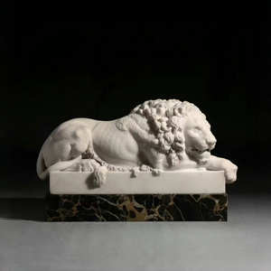 Gerçek Boyutta Ünlü Hayvan Heykeli Aslan Top Oynuyor Mermer Heykel Oyma Feng Shui Dini - Product Image 3