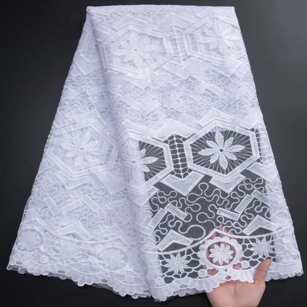 Embroidered Bridal kalume latest african silk milk Lace African White Lace Fabric 2022 Dress Net Fabric Milk Silk 3058