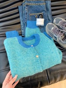 <span class=keywords><strong>Cardigan</strong></span> en tricot de style décontracté à boutons simples en polypropylène jaune coréen pour femmes, printemps, petit modèle pour hommes - Product Image 4