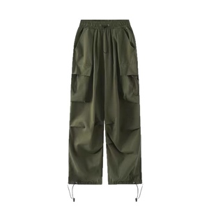 <span class=keywords><strong>Pantaloni</strong></span> Cargo da Lavoro Stile Americano per Commercio Estero Transfrontaliero, da Donna, <span class=keywords><strong>Estivi</strong></span>, Sottili, Larghi, a Gamba Larga, <span class=keywords><strong>con</strong></span> Tasche Grandi, Casual, a Vita Media - Product Image 5