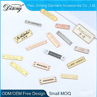 Étiquettes Métalliques Personnalisées de Haute Qualité, Écologiques, avec Logo Gaufré, Rectangulaires, Or Rose, pour Vêtements, Sacs, Chaussures, Bijoux – Vente en Gros