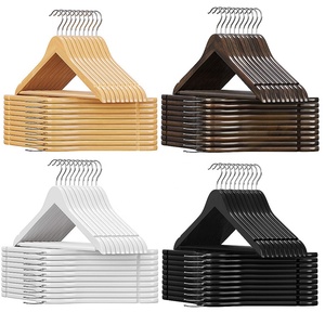 Bán Buôn <span class=keywords><strong>T</strong></span>ùy Chỉnh Trắng Phù Hợp Với Bằng Gỗ Móc Áo Với Logo Biểu <span class=keywords><strong>T</strong></span>ượng <span class=keywords><strong>T</strong></span>ùy Chỉnh May Mặc Móc Quần Áo Móc Áo - Product Image 1