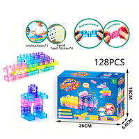 Jouet éducatif sensoriel en TPR souple transparent, blocs empilables magiques, blocs en gelée, blocs de construction magnétiques pour enfants