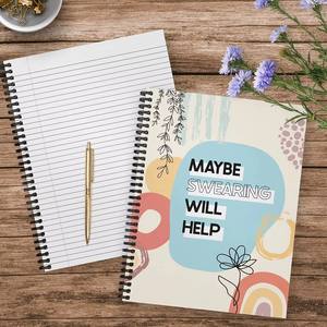 Divertente Quaderno a Spirale con Stampa Floreale Astratta <span class=keywords><strong>e</strong></span> Citazioni Umoristiche per Ufficio <span class=keywords><strong>e</strong></span> Uso Quotidiano - Product Image 1