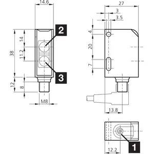 Barrières lumineuses et capteurs compacts OT6-41K0.6P1-T3 de la série O-40 Standard pour les moyennes portées dans un large champ d'application - Product Image 2