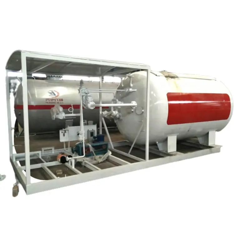 8000L 35000L 30000L small mini fill gas cylinder and mobile car LPG skid stations with full set valves parts pipes
