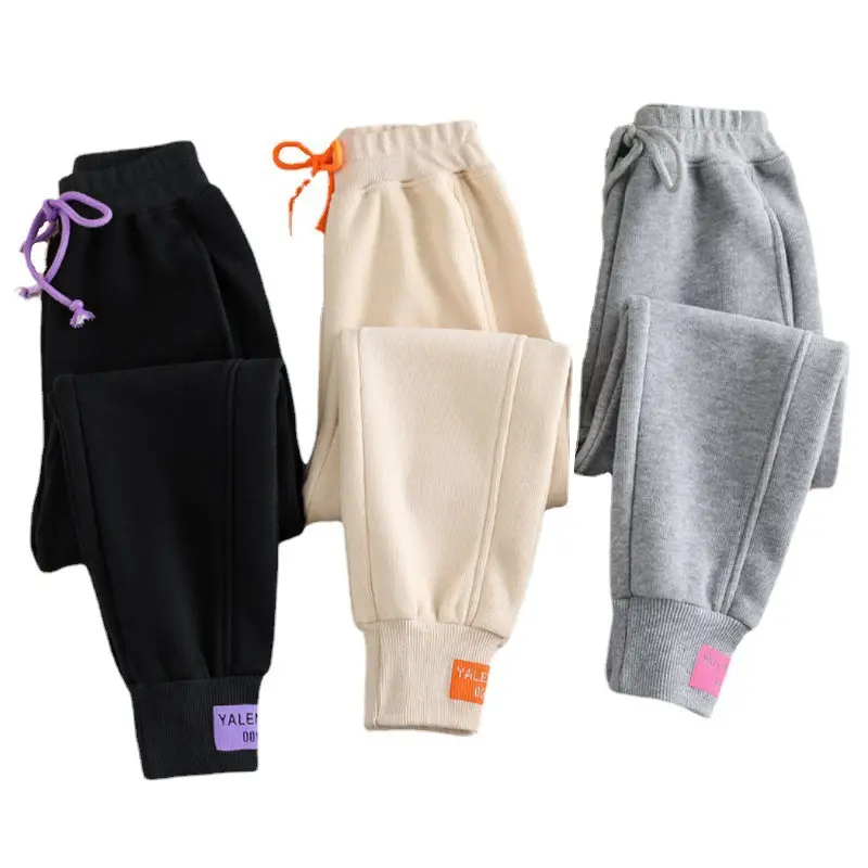 Autumn and Winter Plus Velvet Thermal Trousers Women Loose Casual Sports Pants Drawstring Trousers Casual Pants Customization