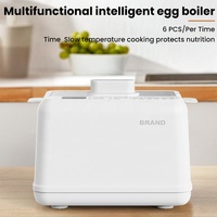 Cuiseur à œufs électrique multifonction intelligent 2025 pour 6 œufs, 6 programmes prédéfinis, contrôle tactile intelligent, arrêt automatique, usage domestique