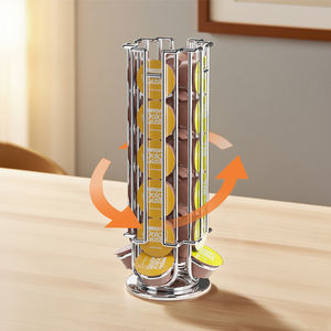 Soporte cromado para cápsulas de café <span class=keywords><strong>Nespresso</strong></span>, soporte para cápsulas, soporte giratorio de alambre de Metal K para café, hogar, restaurante, Organizador - Product Image 5