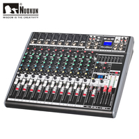 Console de mixage audio professionnelle à 12 canaux, avec 2 groupes