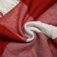 Neue Vintage Rot-Weiß Karierte Strickdecke Klassische Gestreifte Plaid-Sofadecke für Alle Jahreszeiten